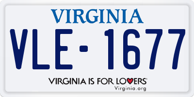 VA license plate VLE1677