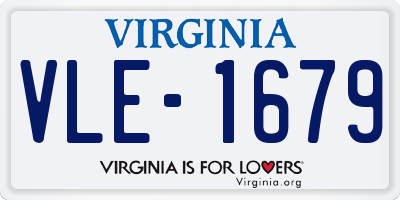 VA license plate VLE1679