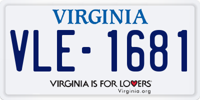 VA license plate VLE1681