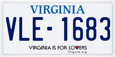 VA license plate VLE1683