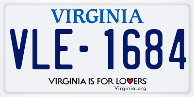 VA license plate VLE1684