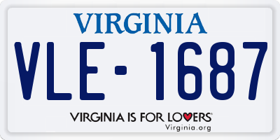VA license plate VLE1687