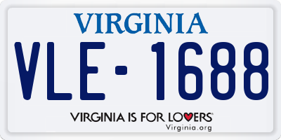 VA license plate VLE1688
