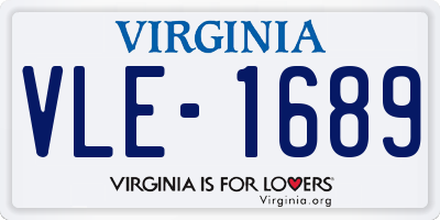 VA license plate VLE1689