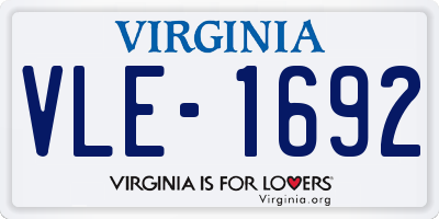 VA license plate VLE1692