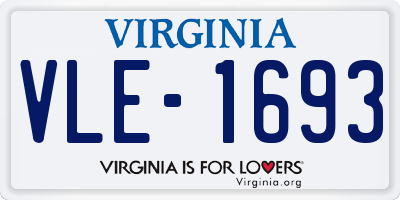 VA license plate VLE1693