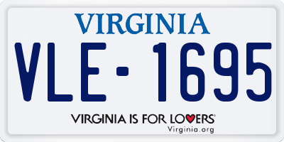 VA license plate VLE1695