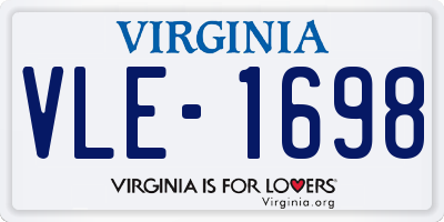 VA license plate VLE1698