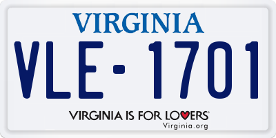VA license plate VLE1701