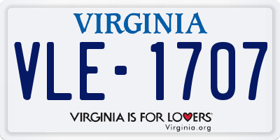 VA license plate VLE1707