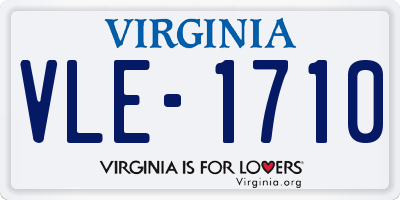 VA license plate VLE1710