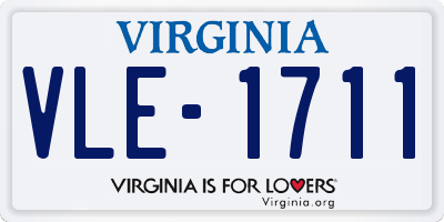 VA license plate VLE1711