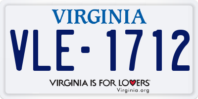 VA license plate VLE1712