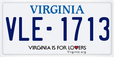 VA license plate VLE1713