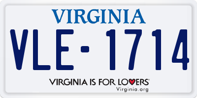 VA license plate VLE1714