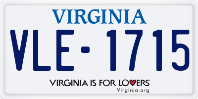 VA license plate VLE1715