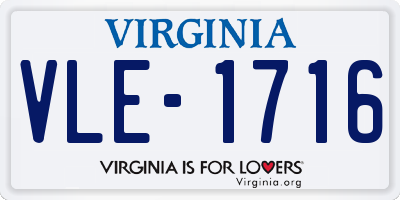 VA license plate VLE1716