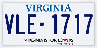 VA license plate VLE1717