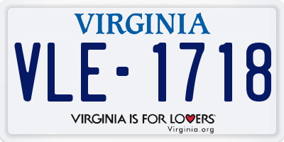 VA license plate VLE1718