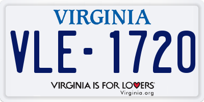 VA license plate VLE1720