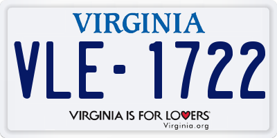 VA license plate VLE1722