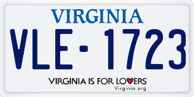 VA license plate VLE1723