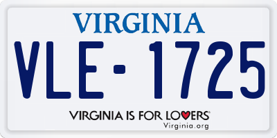 VA license plate VLE1725