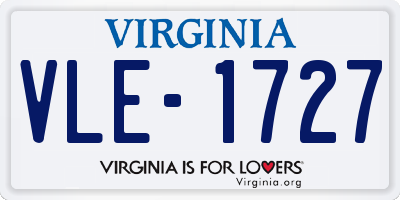 VA license plate VLE1727