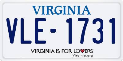 VA license plate VLE1731
