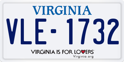 VA license plate VLE1732
