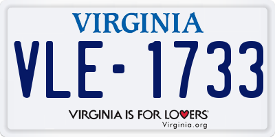 VA license plate VLE1733