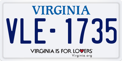 VA license plate VLE1735