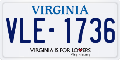 VA license plate VLE1736