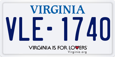 VA license plate VLE1740
