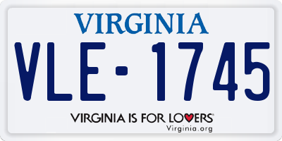 VA license plate VLE1745