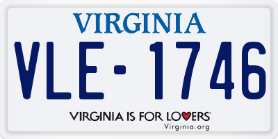 VA license plate VLE1746