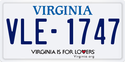 VA license plate VLE1747