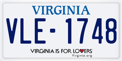 VA license plate VLE1748
