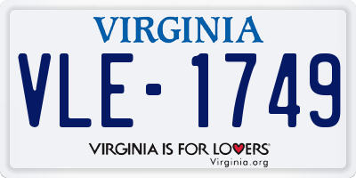VA license plate VLE1749