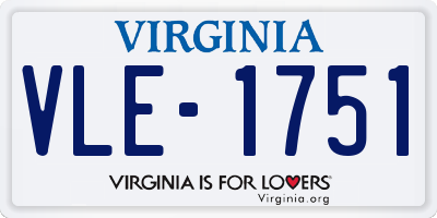VA license plate VLE1751