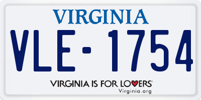 VA license plate VLE1754
