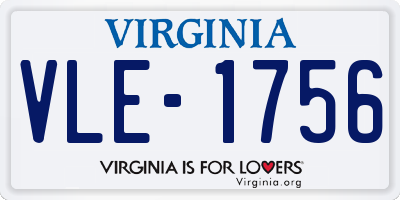 VA license plate VLE1756