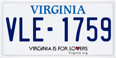 VA license plate VLE1759