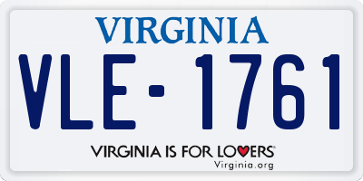 VA license plate VLE1761