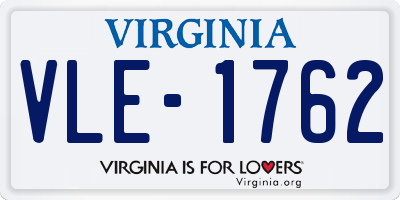 VA license plate VLE1762