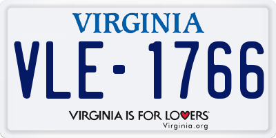 VA license plate VLE1766