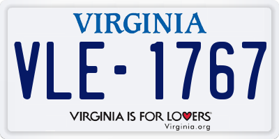 VA license plate VLE1767
