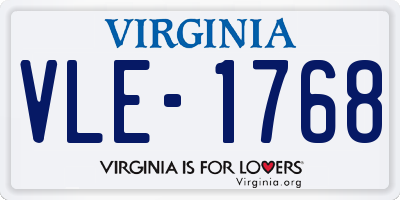 VA license plate VLE1768