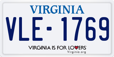 VA license plate VLE1769