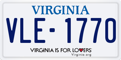VA license plate VLE1770